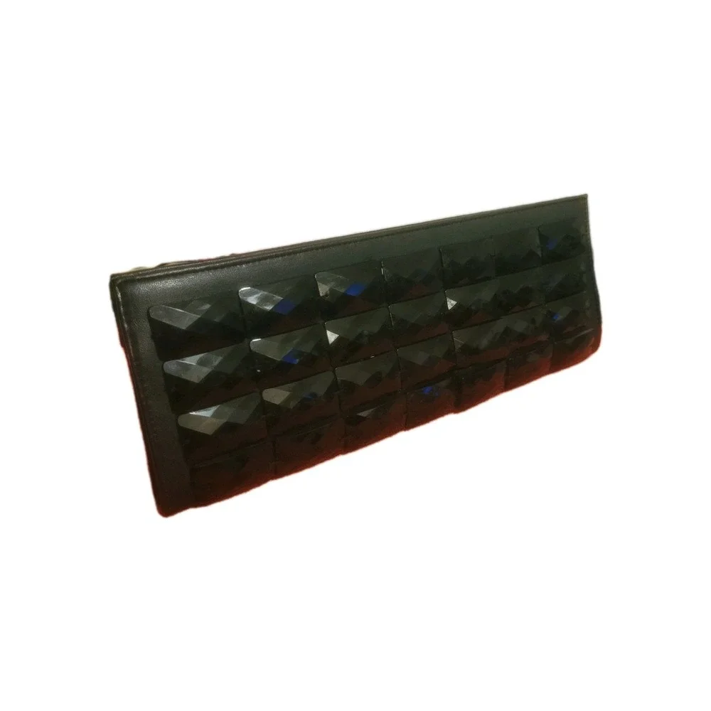 Vintage Joan Rivers Classic‎ Collection Black Faceted Gem Tile Clutch Purse QVC